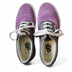 Vans Unisex Purple and Gray Sneakers with Suede Upper Size: Women7 Mens5.5